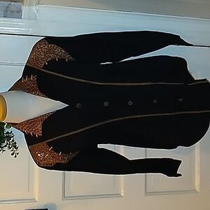 Vintage City Girl Sport black leopard 🐆 beaded jacket